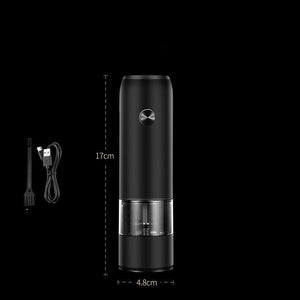 Rechargeable Electric Pepper And Salt Grinder Set One - Handed No Battery Needed Automatic Grinder With Adjustable Coarseness LED Light Refillable - Zambeel