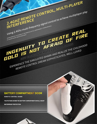 Remote Control Shark Remote Control Boat Water Toy Children's Toy Rowing Water Toy Diving - Zambeel