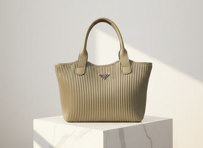 Ribbed Texture Tote Handbag - Zambeel