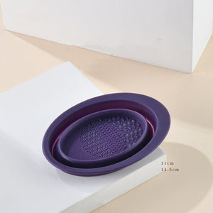Scrubbing Plate Makeup Brush Cleaning Pad Makeup Brush Cleaning Bowl - Zambeel