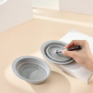 Scrubbing Plate Makeup Brush Cleaning Pad Makeup Brush Cleaning Bowl - Zambeel
