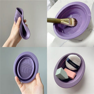 Scrubbing Plate Makeup Brush Cleaning Pad Makeup Brush Cleaning Bowl - Zambeel