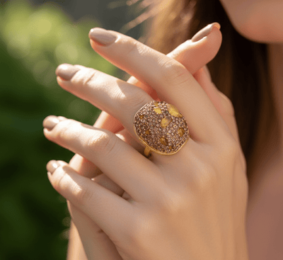 Stone Pavé Statement Ring - Zambeel