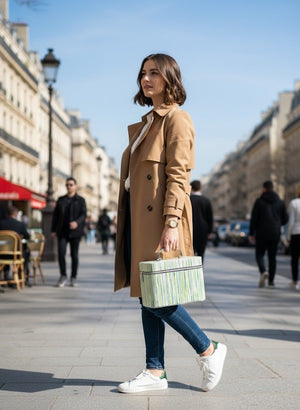 Striped Pattern Makeup Case Ⓢ - Zambeel