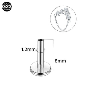 Titanium Alloy Round Zirconium Single Chain Earring - Zambeel