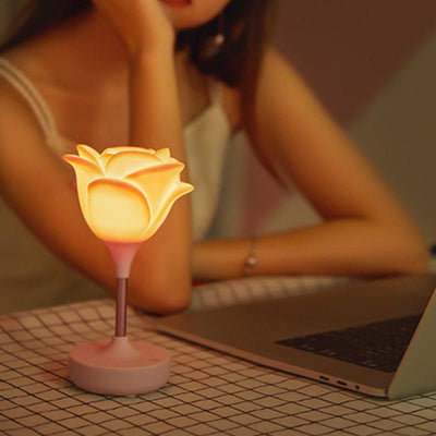 Touch Rose Usb Night Light Creative Bedroom Silicone - Zambeel