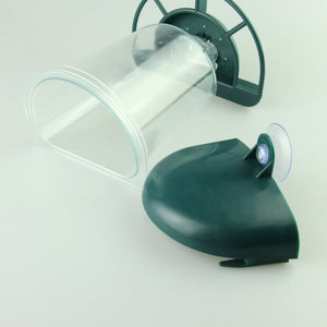 Transparent Plastic Suspension Type Automatic Bird Feeder With Cover - Zambeel