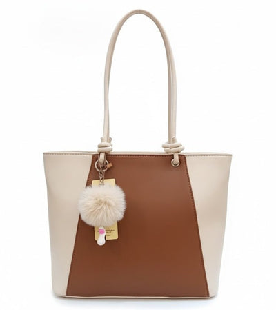 Two - Tone Elegant Tote Handbag - Zambeel