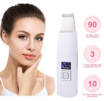 Ultrasonic Skin Scrubber Face Cleanser Blackhead Acne Removal Facial Spa Vibration Massager Ultrasound Peeling Clean Machine 394 - Zambeel