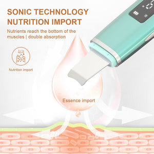 Ultrasonic Vibration Blackhead Remover Deep Cleansing Face Scrubber Pore Cleaner Lifting Machine Facial Led Peeling Shovel - Zambeel