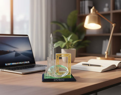 تحفة تذكارية كريستالية مستوحاة من أفق دبي