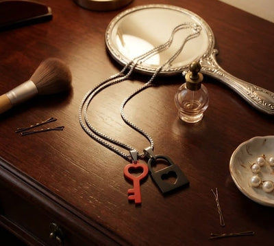 Key & Lock Pendant Necklace Set