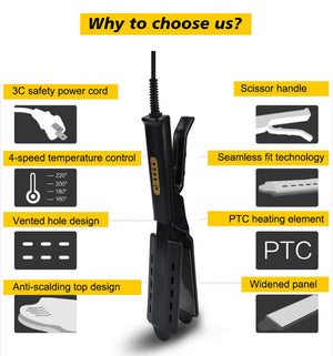 U.S. Standard Non - injury Hair Straightener Steam Hair Straightener Splint - Zambeel