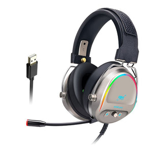 USB Headset Gaming Headset RGB Luminous Gaming Wired Headset With Microphone - Zambeel