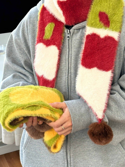 Versatile Narrow Stripe Style Paired With A Color - blocked Scarf - Zambeel