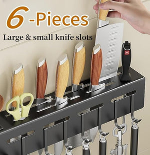 Wall - Mounted Kitchen Knife & Utensil Organizer Rack Ⓢ - Zambeel