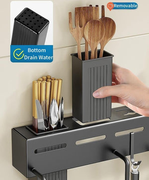 Wall - Mounted Kitchen Knife & Utensil Organizer Rack Ⓢ - Zambeel