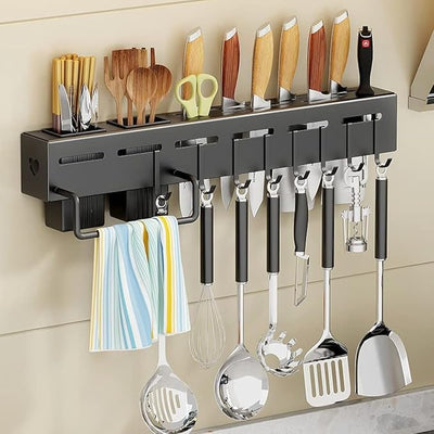 Wall - Mounted Kitchen Knife & Utensil Organizer Rack Ⓢ - Zambeel