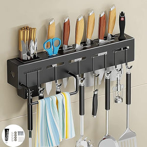 Wall - Mounted Kitchen Knife & Utensil Organizer Rack Ⓢ - Zambeel