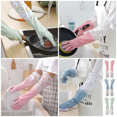 Waterproof Long Sleeve Dishwashing Gloves - Zambeel
