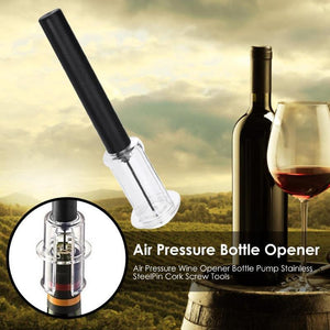 Wine Opener With Foil Cutter, Air Pressure Wine Bottle Opener Easy Cork Remover Corkscrew Stainless Steel Bar Accessories Kitchen Supplies Wine Air Pressure Bottle Opener Four - Piece Set Cylinder - Zambeel