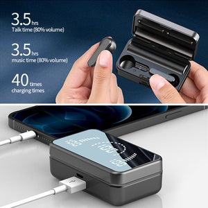 Wireless Bluetooth Earphone In - ear Super Long Standby Wireless Headsets With Mic LED Stereo Audio Sport Earbuds - Zambeel