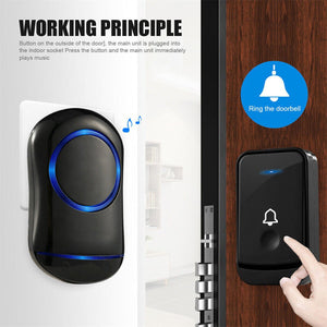 Wireless Door Bells Waterproof Long Range Plug In Home Cordless Doorbell - Zambeel