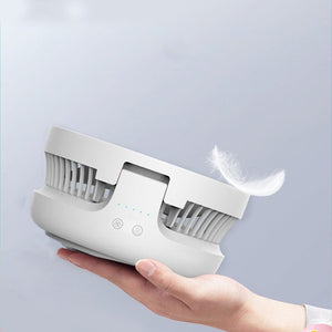 Wireless Suspended Air Circulation Fan USB Rechargeable Folding Electric Fan Night Light Touch Control 4 Wind Speed - Zambeel