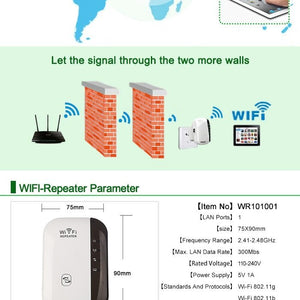 Wireless WiFi Repeater Wi - Fi Range Extender - Zambeel