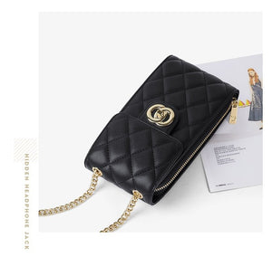 Women's Leather Mini Women's Bag Classic Mobile Phone Bag Messenger Bag - Zambeel