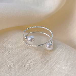 Women's Pearl Ring Exquisite Stylish Opening Adjustable - Zambeel