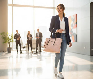 Women’s Printed Tote Handbag with Pouch - Zambeel