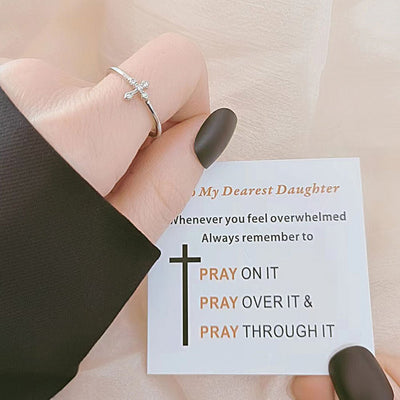 Womens Simple And Stylish Cross Ring - Zambeel