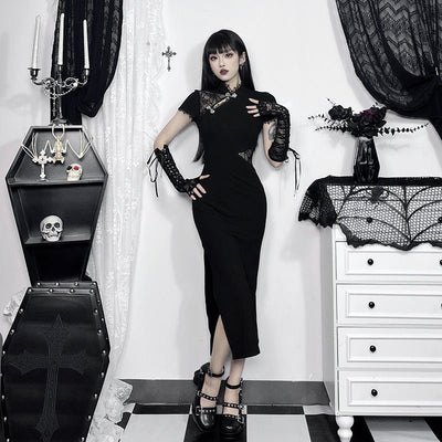 Women's Slim - fit Patchwork Cheongsam Dress - Zambeel