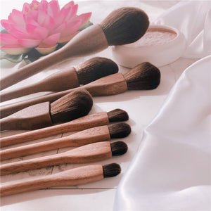 Wood Handle Makeup Brush Set Blush Brush Set Eye Eyeliner Powder Foundation Make Up Brushes Set - Zambeel