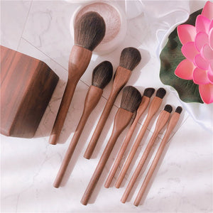 Wood Handle Makeup Brush Set Blush Brush Set Eye Eyeliner Powder Foundation Make Up Brushes Set - Zambeel
