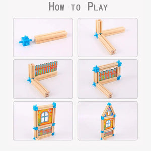 Wooden Architecture Building Blocks Toy - Zambeel