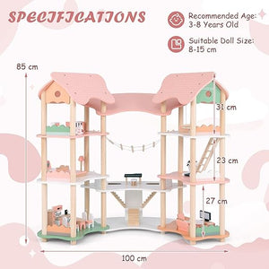 Wooden Dream Doll House Playset © - Zambeel